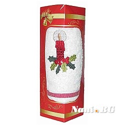 ХАВЛИЕНА КЪРПА С КОЛЕДНА БРОДЕРИЯ