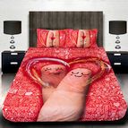 3D спално бельо Романтични - Валентинка