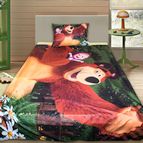 Детско 3D спално бельо - Masha And The Bear