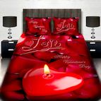 3D спално бельо Романтични - Пламенно Сърце