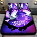3D спално бельо Романтични - Влюбени гълъби