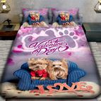 3D спално бельо Романтични - Двойка Йорки