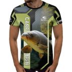 3D Мъжка тениска с рибарски мотиви Шаран