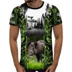 3D Мъжка тениска с ловни мотиви Диво прасе