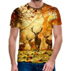 3D Мъжка тениска с ловни мотиви Благороден ЕЛЕН