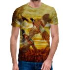 3D Мъжка тениска с ловни мотиви GROUSE