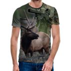 3D Мъжка тениска с ловни мотиви WILDERNESS