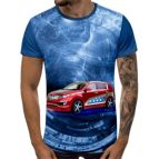 3D Мъжка тениска Car 6899 + надпис