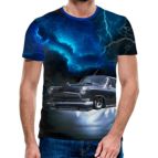 3D Мъжка тениска Car 6868 + надпис