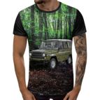 3D Мъжка тениска Car 6865 + надпис