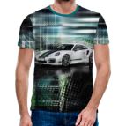 3D Мъжка тениска Car 6862 + надпис
