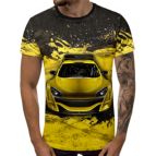 3D Мъжка тениска Car 6859 + надпис