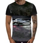 3D Мъжка тениска Car 6852 + надпис