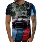 3D Мъжка тениска Car 6846 + надпис