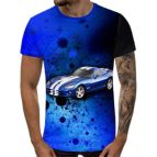 3D Мъжка тениска Car 6836 + надпис