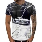 3D Мъжка тениска Car 6834 + надпис