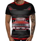3D Мъжка тениска Car 6833 + надпис