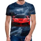 3D Мъжка тениска Car 6826 + надпис