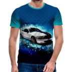 3D Мъжка тениска Car 6825 + надпис