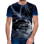 3D Мъжка тениска Car 6822 + надпис