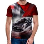 3D Мъжка тениска Car 6819 + надпис
