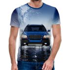 3D Мъжка тениска Car 6818 + надпис