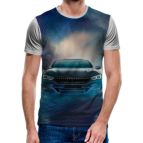 3D Мъжка тениска Car 6814 + надпис