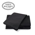 Чаршаф с ластик памучен сатен White Boutique Черно 37см.