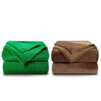 2 броя одеяла ХИТ зелено и кафяво
