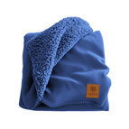 Eдноцветно одеяло от еко вълна SWEET DREAMS, св. синьо