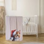 Бебешко коледно одеяло двулицево 100х150, КОТЕ ПЛЕТКА