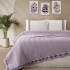Спално бельо памук в комплект с ковертюра, MELANIE, лила