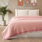 Спално бельо памук в комплект с ковертюра, MELANIE ,наситено роз