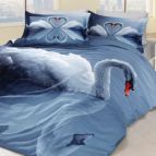 Спално бельо 3D Swan Blue