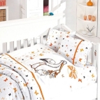 Бебешко спално бельо - Щъркел-оранж