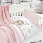 Бебешко спално бельо бамбук с памучно одеяло - Кити пинк