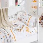 Бебешко спално бельо-Бамбук и одеяло - Щъркел оранж