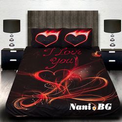 3D спално бельо Романтични - I LOVE YOU
