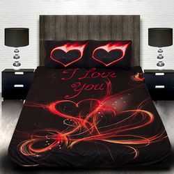 3D спално бельо Романтични, I LOVE YOU