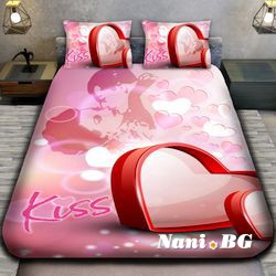 3D спално бельо Романтични - Kiss