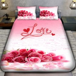 3D спално бельо Романтични, LOVE