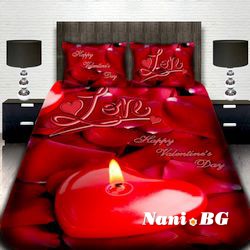 3D спално бельо Романтични - Пламенно Сърце