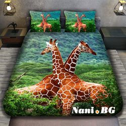 3D спално бельо с животни - Жирафи