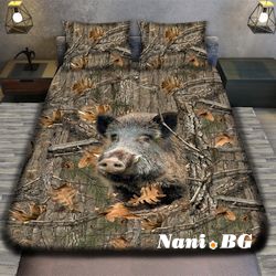 3D спално бельо с ловджийски мотиви - Wild boar