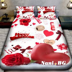 3D спално бельо Свети Валентин Сърце