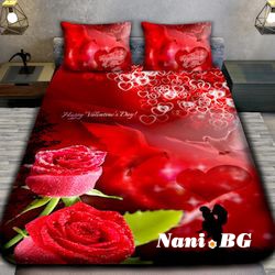 3D спално бельо Свети Валентин Червена Роза
