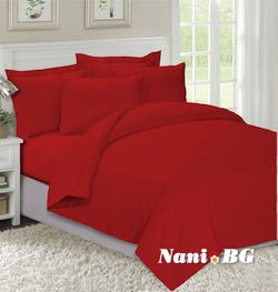 Едноцветно спално бельо Червено