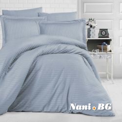 Спално бельо памучен сатен Uni Blue