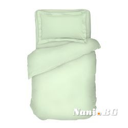 Спално бельо памучен сатен - Светло зелено