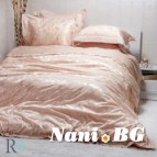Луксозен спален комплект с жакард и бродерия - Рона оранж